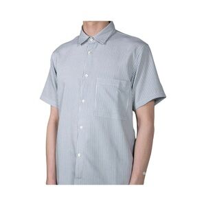 Native North Blue Striped Button Down Short Sleeve Bureau Shirt NWT Size L